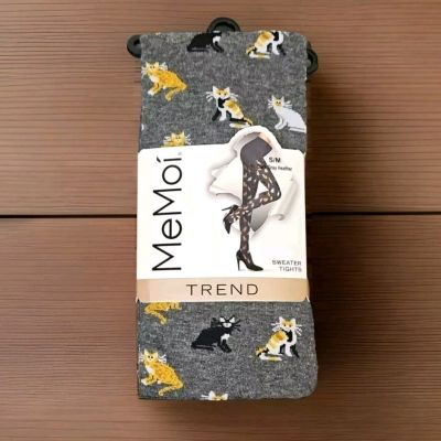 MeMoi Trend  Pretty Kitties Sweater Tights  Dark Gray Heather Size S/M